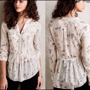 Anthropologie Maeve Abella Peplum Blouse